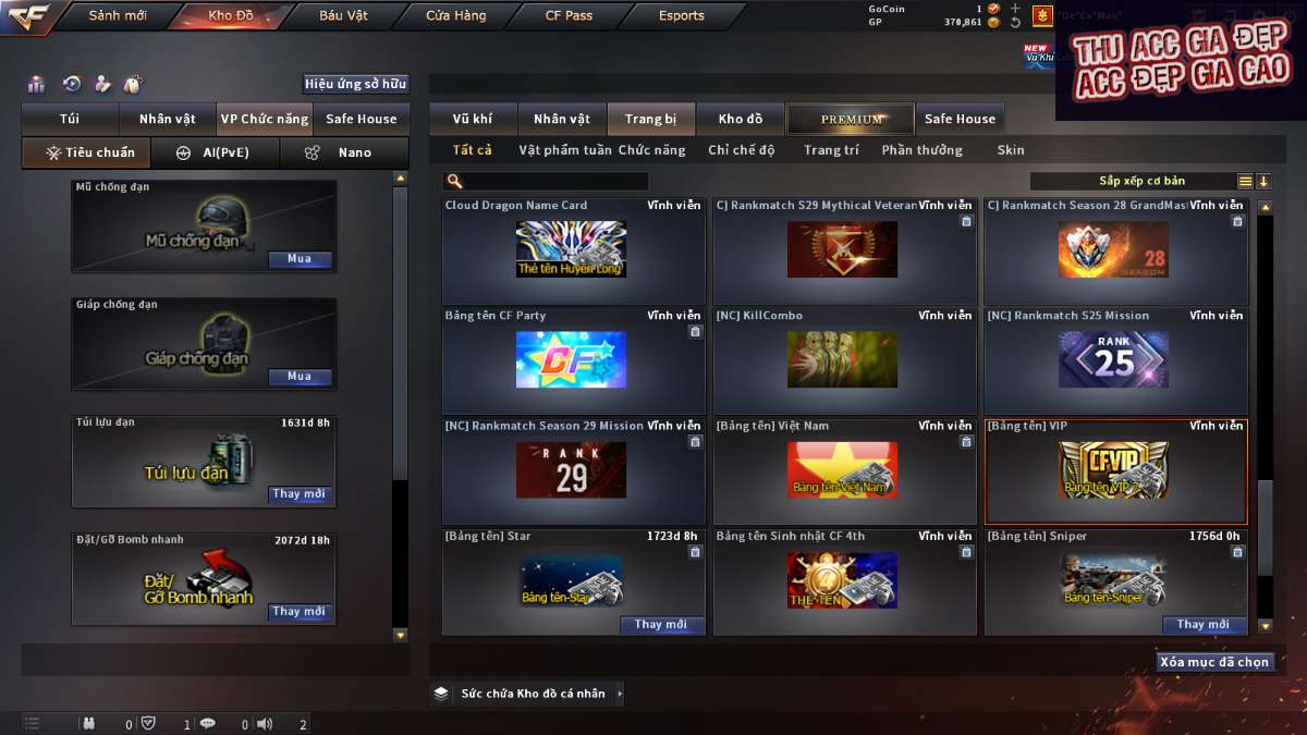 shop acc cf uy tin gia re